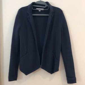 Loft Navy Blue Sweater Blazer XS